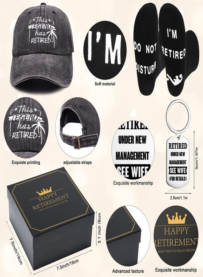 Sieral Retirement Gift Set for Men 2026 Funny Guys Retired Gifts Include Mug Baseball Cap Socks Keychain with Box - Image 3